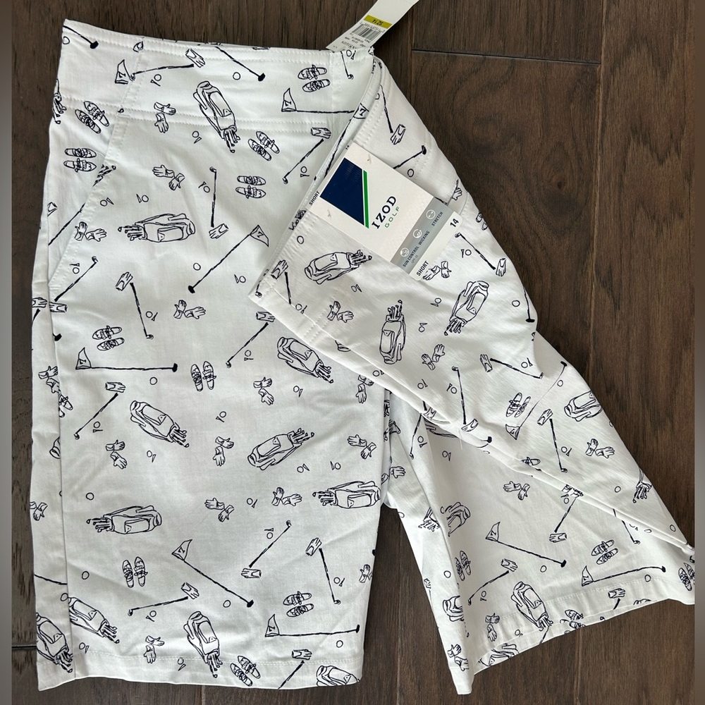 Izod Golf Stretch Chino Graphic Active Performance Shorts NWT - Picture 5 of 13
